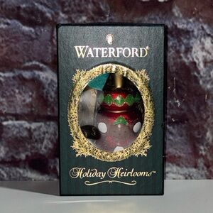 Waterford Holiday Heirlooms Red Babys First Bottle Ornament Ornament (A)